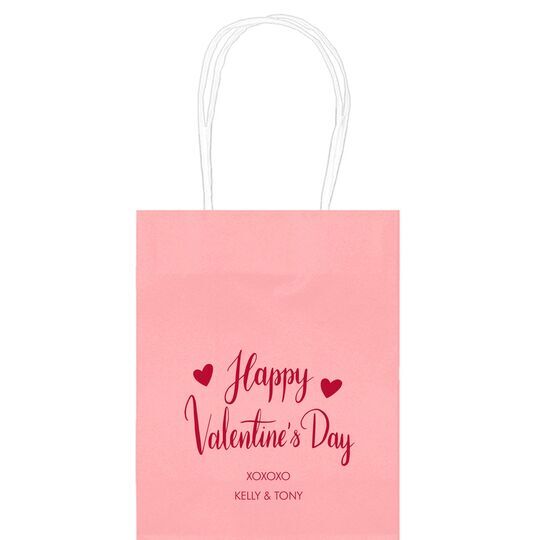 Happy Valentine's Day Mini Twisted Handled Bags